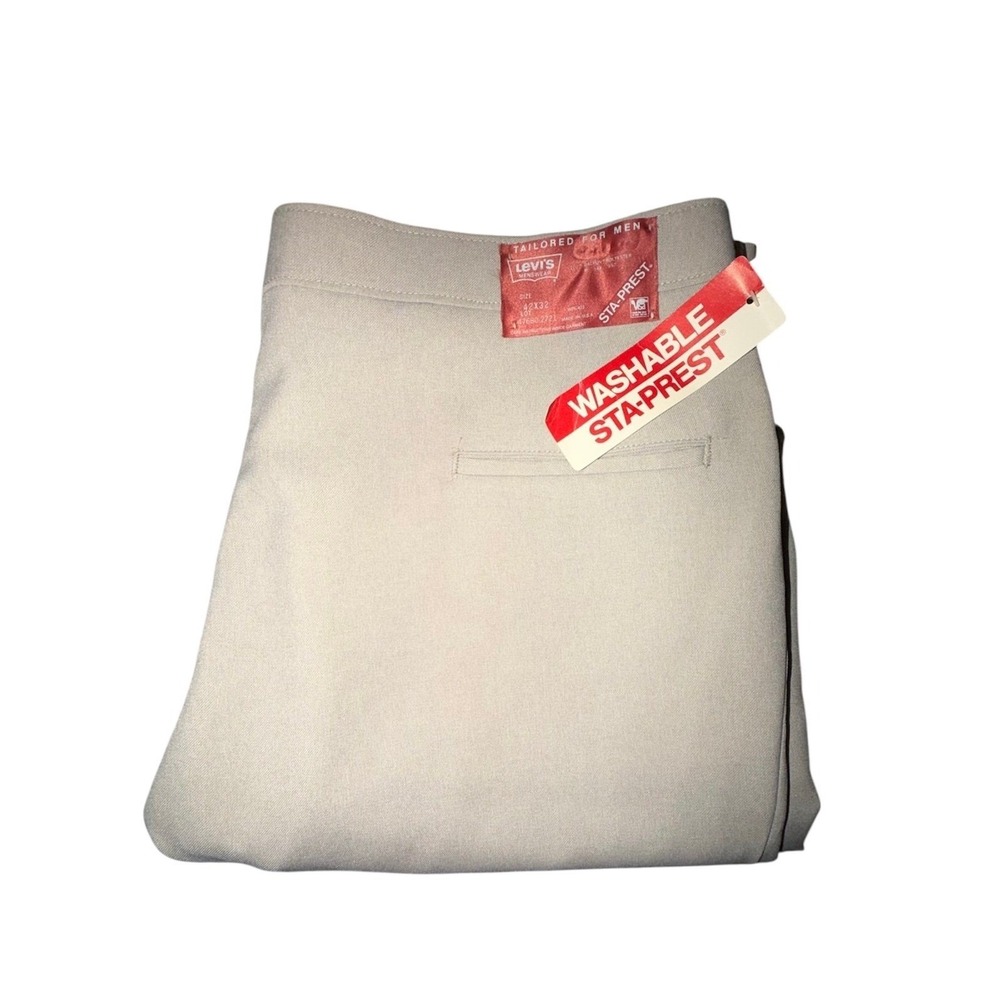 Vintage 70's Levi's Sta-Prest Action Slacks Biege Trousers Size Mens 42x32 NWT